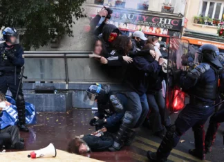 Ginatos ka kapulisan, napilasan, linibo, gin-aresto sa nagalala nga protest rally sa France