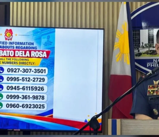 PNP, naglunsyar sang hotlines para tawagan sang may impormasyon tuhoy kay Sen. Bato Dela Rosa