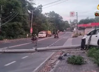 Concrete nga poste sang Negros Power sa Brgy Granada, natumba matapos mabungguan sang pickup Concrete nga poste sang Negros Power sa Brgy Granada, natumba matapos mabungguan sang pickup