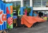 Props sang Sum-ag Elementary School para sa Masskara Street Dance and Arena Competition, gindala sa venue alas-2:00 sang kaagahon