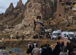 Tatlo patay, matapos matiphag ang isa ka volcanic rock formation sa tourist destination sa Turkey