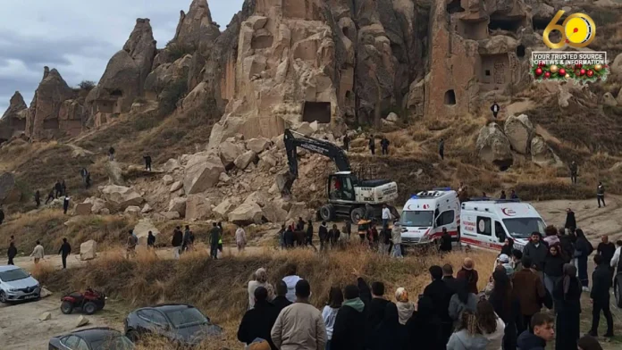 Tatlo patay, matapos matiphag ang isa ka volcanic rock formation sa tourist destination sa Turkey Tatlo patay, matapos matiphag ang isa ka volcanic rock formation sa tourist destination sa Turkey