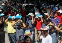 Drop, cover, hold saan nga umdas a pananglaban iti ginggined; nainget a panangsukimat kadagiti pasdek iti intero a pagilian makidkiddaw