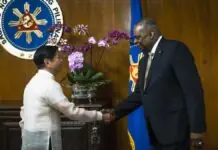 Mutual Defense Treaty iti nagbaetan ti Pilipinas ken Estadus Unidus ti America, nakasagana a mausar apaman nga adda ti panagraut iti Pilipinas ken Estadus Unidos