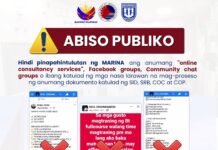 Maritime Industry Authority (MARINA), nagballaag kontra kadagiti saan nga otorisado nga “online services” para kadagiti marino