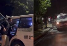 Nadadael a tawa ti maysa a taxi gapu iti panagdinnanog idiay Engineers Hill, nabayadanen