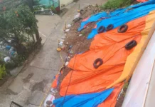 Tabora Street, Lower Quirino Hill Barangay, Baguio City, agtaltalinaed a nakarekep iti vehicular traffic gapu paylaeng iti nargaay a paset ti kalsada sadiay