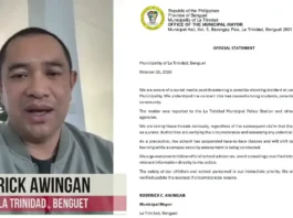 Tatlong araw na suspensiyon ng klase sa ilang paaralan sa La Trinidad, Benguet, inirekomenda matapos ang shooting threat