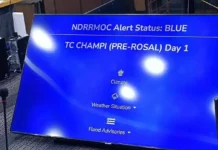 NDRRMOC, nagtaas ng Blue Alert Status kasunod ng pagpasok ng bagyong Rosal sa PAR