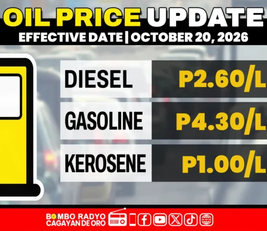 Presyo sa diesel misaka, gasolina ug kerosene mi-us-os