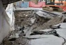 Dakong karsada sa dalan sa Legaspi, Street duol sa Patria de Cebu, nahugno