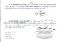 Abogado nga nagnotaryo sa counter-affidavit ni Alice Guo, moduso og affidavit aron pamatud-an nga nakigtagbo siya sa kanhi mayor