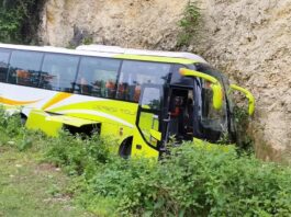 Usa ka bus, giingong nawad-an og preno, nabangga sa Sogod; Pipila ka mga pasahero, nakaangkon og samad