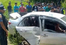 Apat na sakay ng Toyota Vios, nasawi sa pamamaril sa Datu Abdullah Sangki, Maguindanao del Sur