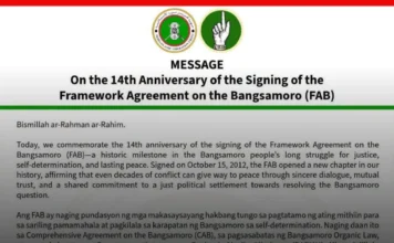 Moro Islamic Liberation Front, ginunita ang ika-14 na anibersaryo ng Framework Agreement on the Bangsamoro