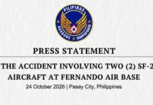 PAF, nakipag-ugnayan na sa mga pamilya ng apat na pilotong nasawi sa aircraft accident