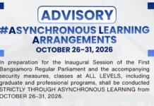 Cotabato City, ipatutupad ang asynchronous learning sa lahat ng antas mula Oktubre 26 hanggang 31