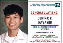 Apat na estudyante mula sa iba’t-ibang campus ng Philippine Science High School ibinahagi ang kasiyahan sa Bombo Radyo matapos pagkalooban ng scholarship grants ng iba’t ibang prestihiyosong unibersidad sa iba’t ibang bansa