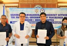 Memorandum of Agreement (MOA) sa pagitan ng provincial government at R1MC, magandang hakbang sa pagtugon sa aspetong medikal sa Pangasinan