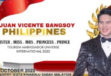 Pangasinense kakatawan para sa Pilipinas sa Mr. Tourism Ambassador Universe International 2022