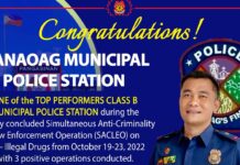 Manaoag PS itinanghal na isa sa mga Top performers ng Class B Municipal PS sa SACLEO on Anti-Illegal Drugs