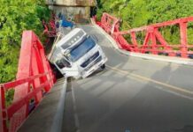 “Overload” nakitang dahilan ng pagbagsak ng Carlos P. Romulo Bridge sa Barangay Wawa sa Bayambang, Pangasinan