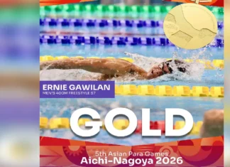 Pilipinas mayroong gintong medalya sa 5th Asian Para Games