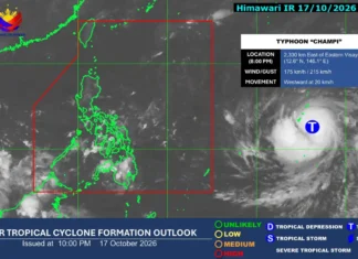 Bagyong Champi, mino-monitor sa labas ng PAR; Posibleng pumasok sa Martes o Miyerkules