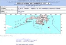 5.0 magnitude nga linog nasinatian sa Sarangani, Davao Occidental