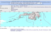 5.1 magnitude nga linog nasinatian sa Jose Abad Santos, Davao Occidental