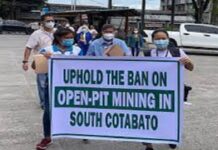Simbahan subli magpahigayon ug Mass mobilization kontra Open pit mining