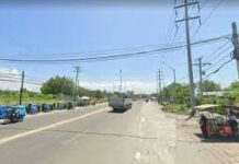 Mga trailer truck nga ilegal nga giparking sulod sa right-of-way sa Hadano Avenue nahawan na