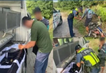 MOTORISTA NGA MISULAY OG PALAYO SA CHECKPOINT, NADAKPAN SA HOT PURSUIT; PISTOLA, MGA BALA UG GIDUDANG SHABU NASAKMIT