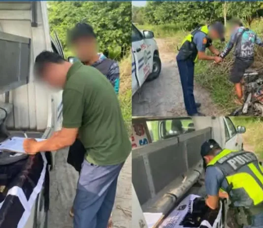 MOTORISTA NGA MISULAY OG PALAYO SA CHECKPOINT, NADAKPAN SA HOT PURSUIT; PISTOLA, MGA BALA UG GIDUDANG SHABU NASAKMIT