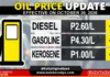 Presyo sa gasolina ug kerosene, mokunhod; diesel, mosaka sugod Oktubre 20