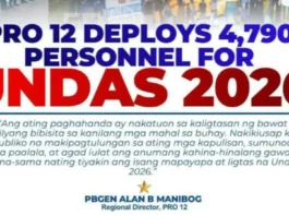 PRO 12, nagpakalat og 4,790 ka personahe alang sa Undas 2026