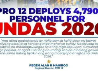 PRO 12, nagpakalat og 4,790 ka personahe alang sa Undas 2026