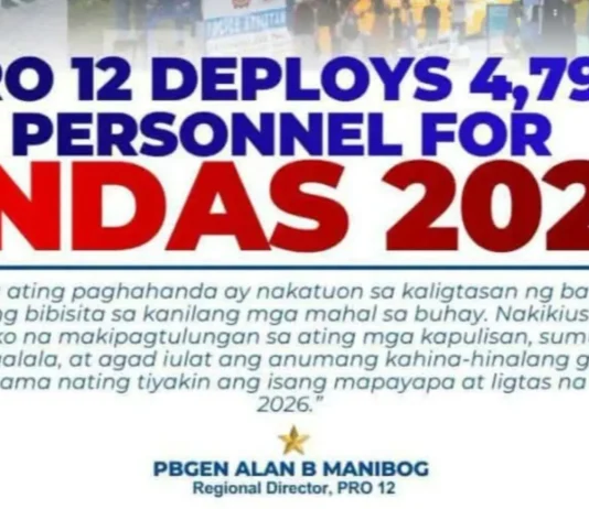 PRO 12, nagpakalat og 4,790 ka personahe alang sa Undas 2026