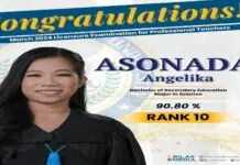Bata nga nagahandom lang sadto nga mangin manunudlo, LET passer na, Rank 10 pa