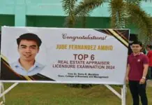 Guimarasnon, rank 6 sa August 2024 Real Estate Appraisers Licensure Examination,