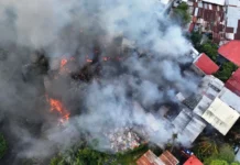 Porsyon sang duta sa Magsaysay, La Paz, kon sa diin nagluntad ang sunog kahapon nga adlaw, ginapanag-iyahan ni Former Mayor Jed Mabilog