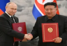Mutual defense treaty sang Russia kag North Korea, pirmado na ni Putin