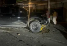 Drunk Driver Crashes Pickup Into Cement Barriers on Jalandoni Street Amid Dinagyang Festival Aftermath
