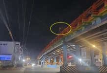 Isa ka lalaki, nagtuyo nga maglumpat halin sa flyover sa General Luna St., Iloilo City Proper