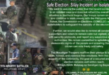 Philippine Army, ginsiguro ang seguridad sa Northern Negros kag ginklaro nga isolated case ang shooting incident sa Silay City nga nagbilin sang duha ka patay kag pito ka pilason