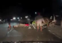 4 ka tawo pilason sa pagbungguanay sang motorsiklo kag traysikad sa Tigbauan, Iloilo