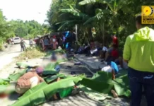 Ginabanta 4 ka tawo patay sang naaksidente ang dump truck sa Guimbalaon, Silay City