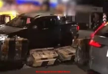 Pickup nga gina-drive sang naka-uniporme sang DPWH, nagbunggo sa mga concrete barrier sa Pasig