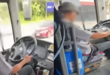 Lisensya sang bus driver nga naga-online sugal samtang naga-drive, suspendido