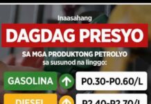 Pagtaas sa presyo it produktong petrolyo, uman nga ginpatuman makaron nga adlaw it martes